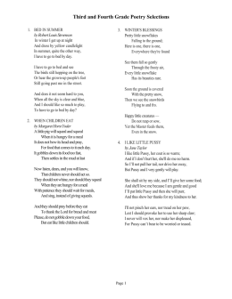Third and Fourth Grade Poetry Selections