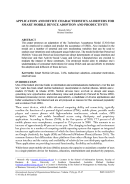 application and device characteristics as drivers for smart mobile