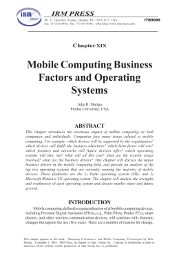 Mobile Computing Business Factors and Operating Systems