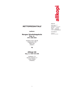 nettoprisavtale - Norges idrettshøgskole
