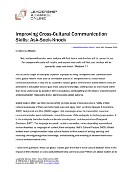 Improving Cross-Cultural Communication Skills