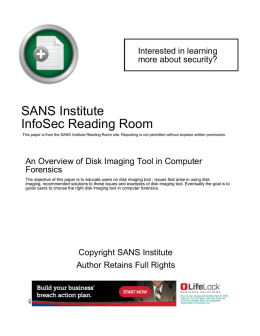 An Overview of Disk Imaging Tool in Computer Forensics