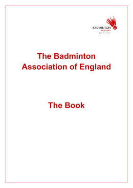 The Badminton Association of England The Book
