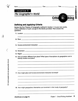 5 Themes of Geography HW Packet