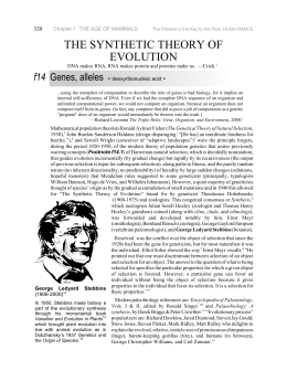 the synthetic theory of evolution - e