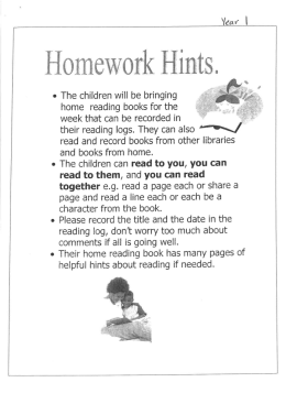 Year 1 Homework Tips