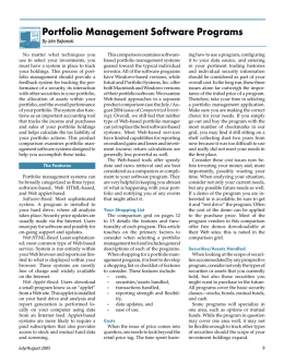 Portfolio Management Software Programs