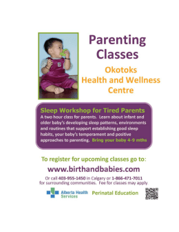 Page 1 | Parenting Classes Okotoks º Health and Wellness Centre