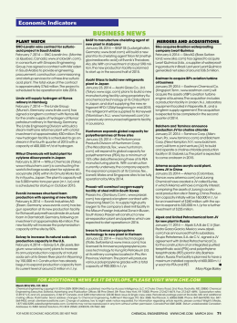 business news - Chemical Engineering