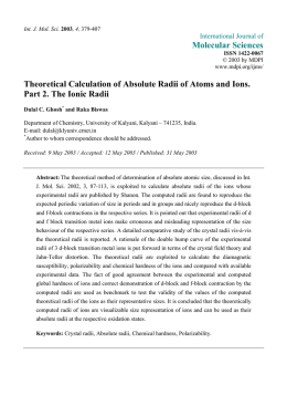 Theoretical Calculation of Absolute Radii of Atoms and Ions. Part 2