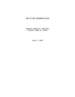 War in the Information Age - Strategic Studies Institute