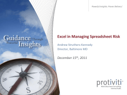 Excel in Managing Spreadsheet Risk