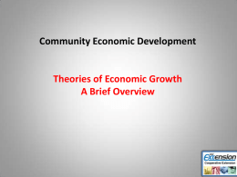 Community Economic Development Theories of Economic Growth A