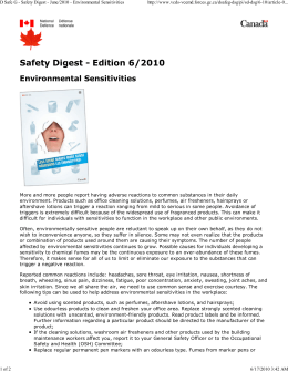 D Safe G - Safety Digest - National Toxic Encephalopathy Foundation