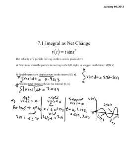 7.1 Integral as Net Change