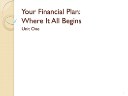 Your Financial Plan: Where It All Begins