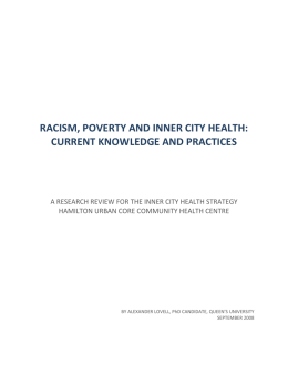 racism, poverty and inner city health: current knowledge and practices