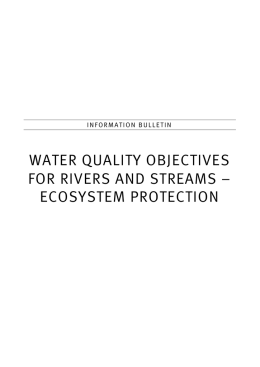 Water Quality Objectives for Rivers and Streams