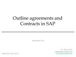 Outline agreements and Contracts in SAP