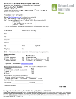 REGISTRATION FORM - ULI Chicago # 8106