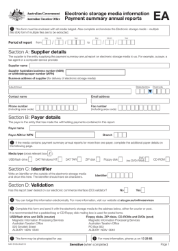 Electronic storage media information Payment summary annual