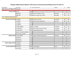 Orange Unified School District CTE Course and Instructional