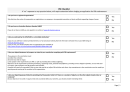 PBI Checklist