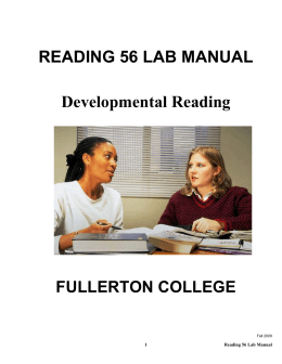 READING 56 LAB MANUAL Developmental Reading