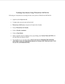 Page 1 Verifying Class Rosters Using WebAdvisor Self Service