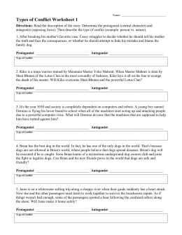 Types of Conflict Worksheet 1 PDF