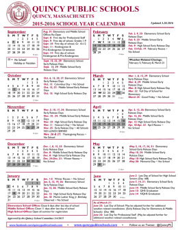 School Calendar September 2015