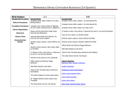Elementary Library Curriculum Resources (1st Quarter)