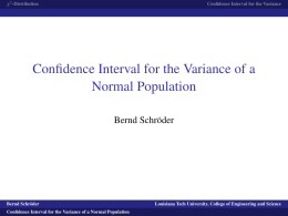 Confidence Interval for the Variance of a Normal Population