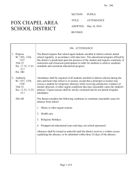 204 Attendance - Fox Chapel Area School District