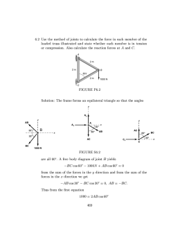 6.2 Use the method of joints to calculate the force in each member of