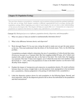 Chapter 53 - Population Ecology