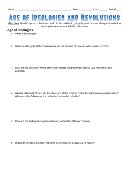 Age of Ideologies and Revolutions