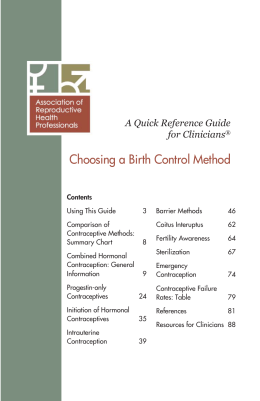 Choosing a Birth Control Method - Association of Reproductive