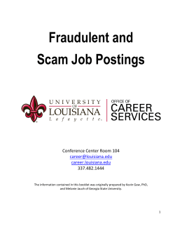 Fraudulent and Scam Job Postings Booklet