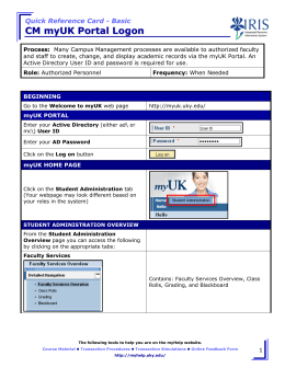 myUK Portal Logon Instructions