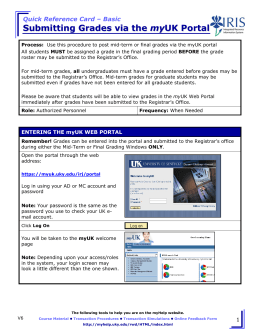 Submitting Grades via the myUK Portal