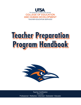 Teacher Preparation Program Handbook