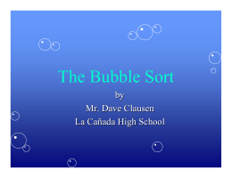 The Bubble Sort