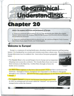 SSGGB The student will locate selected features of Europe.