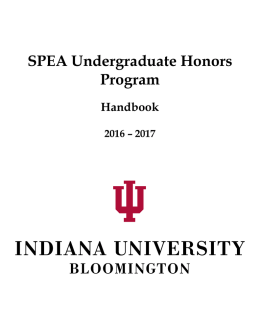 SPEA Undergraduate Honors Program