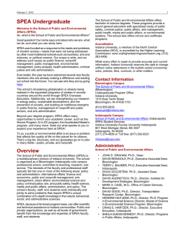 SPEA Undergraduate - Academic Bulletins