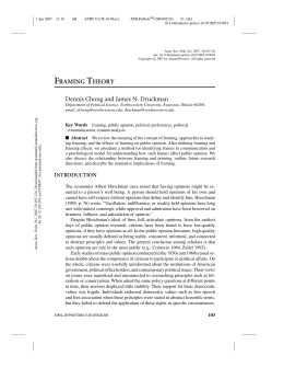 Framing Theory - Communication Cache