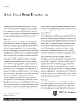 High-Yield Bond Disclosure