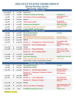 Meeting Agenda 2016 Final - JHA Gulf States User Group