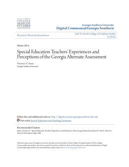 Special Education Teachers` Experiences and Perceptions of the